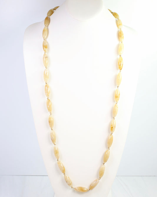 Clinton Stone Beaded Long Necklace Natural
