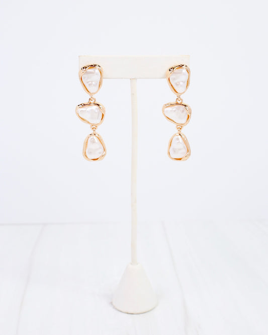 Clara Baroque Pearl Dangle Earring Gold