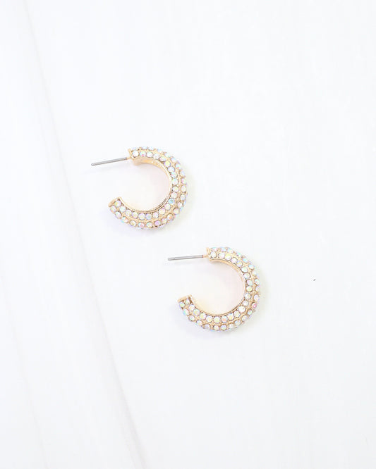 Del Ray Sparkle Hoop Earring Opal