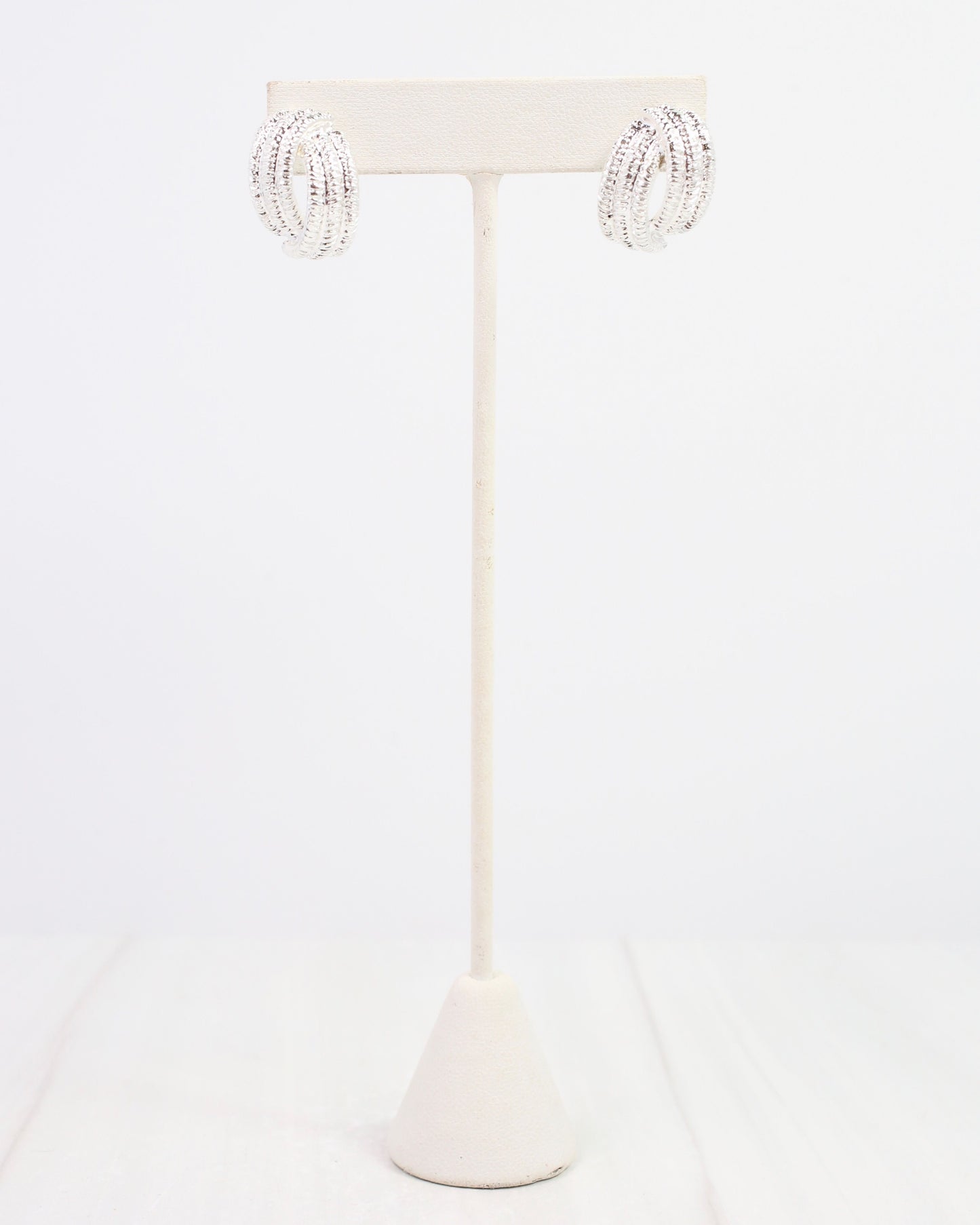 Brianne Brushed Textured Earring Silver