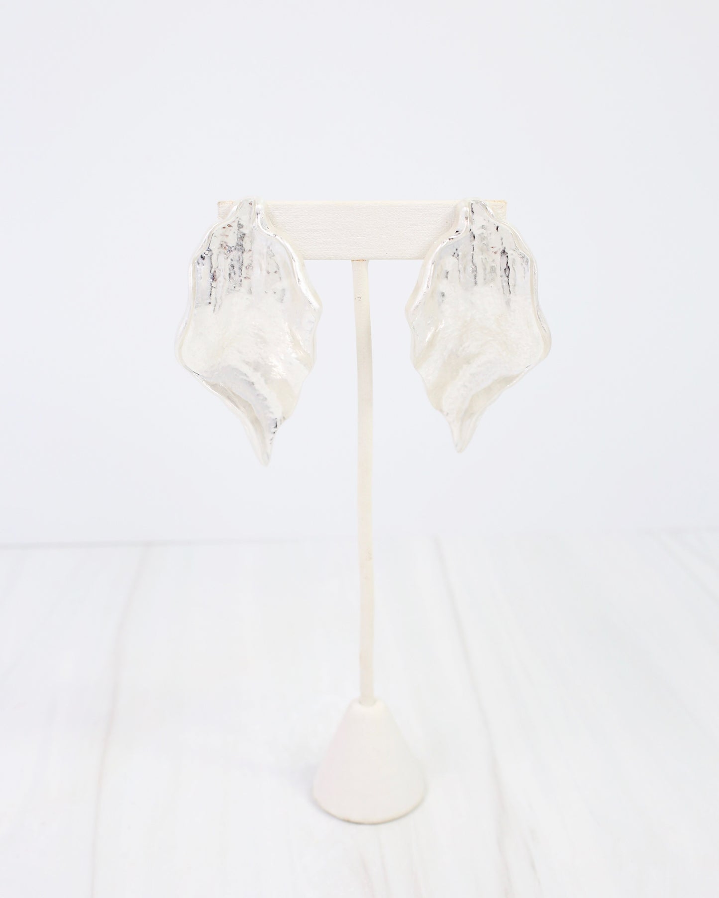 Goldsboro Textured Post Earring Worn Silver