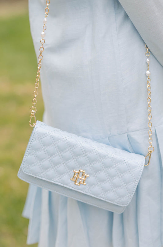 Brynleigh Clutch Crossbody Light Blue Patent