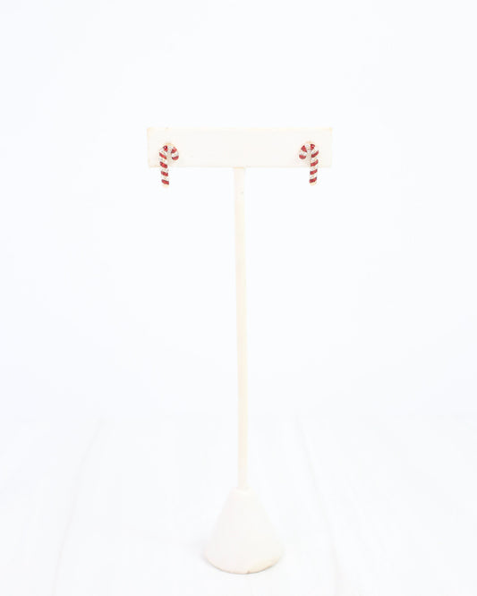 Candy Cane Dreams Stud Earring Red