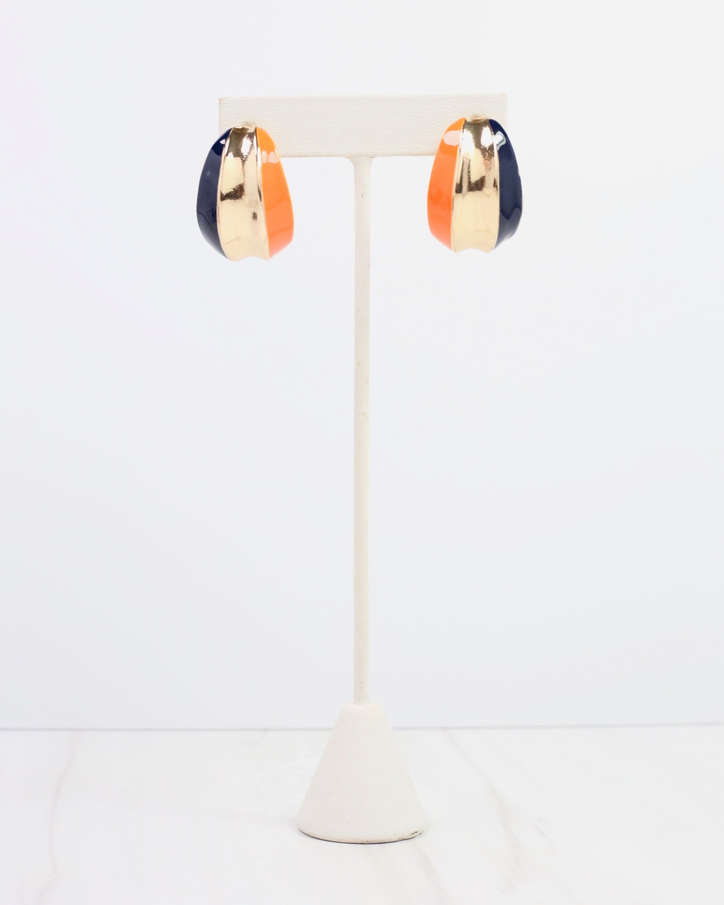 Penney Hoop Earring Navy Orange