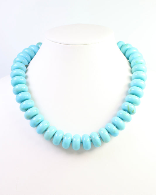 Pipestone Marble Beaded Necklace Turquoise
