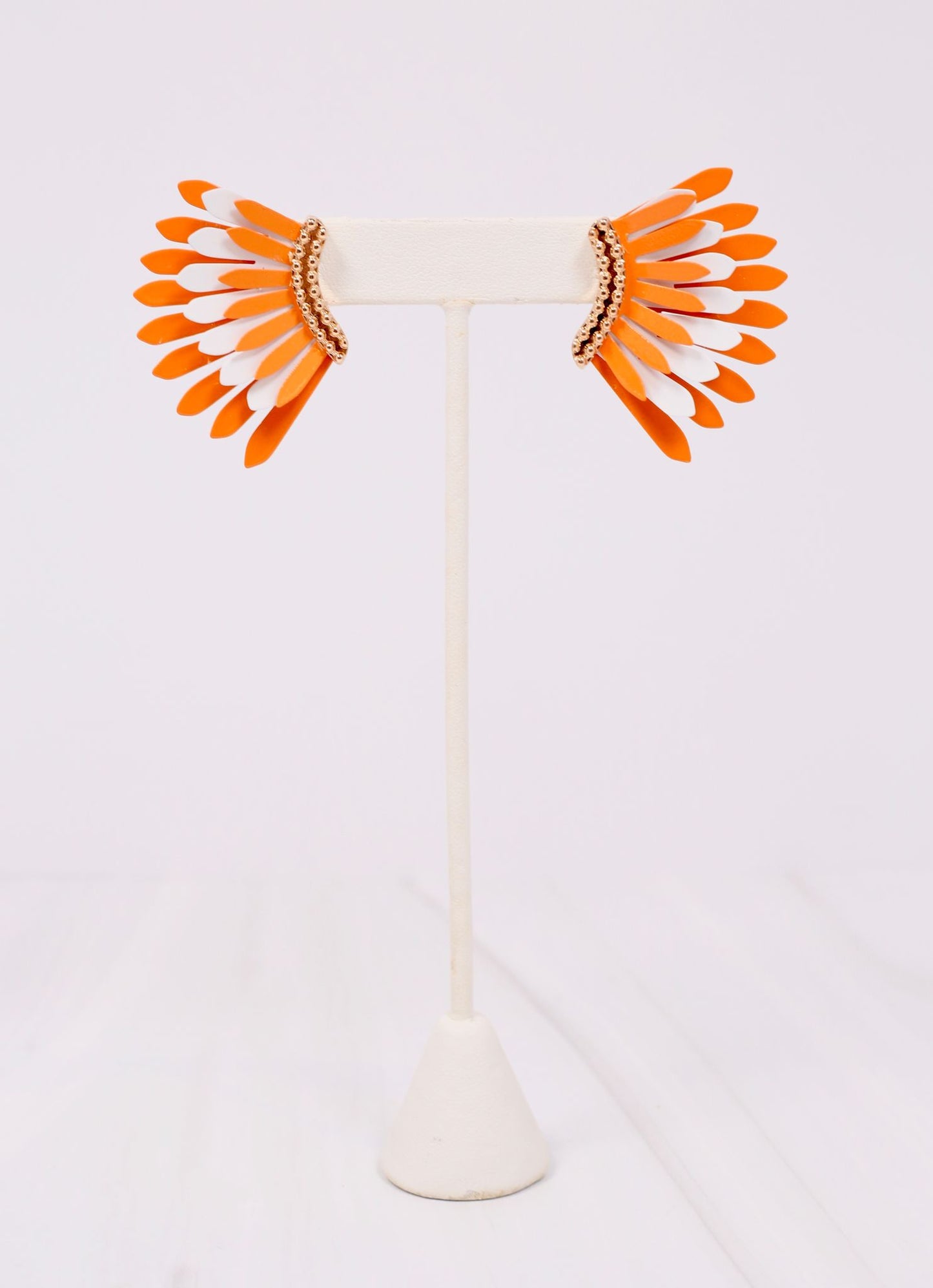 Fernie Metal Fan Earring Orange