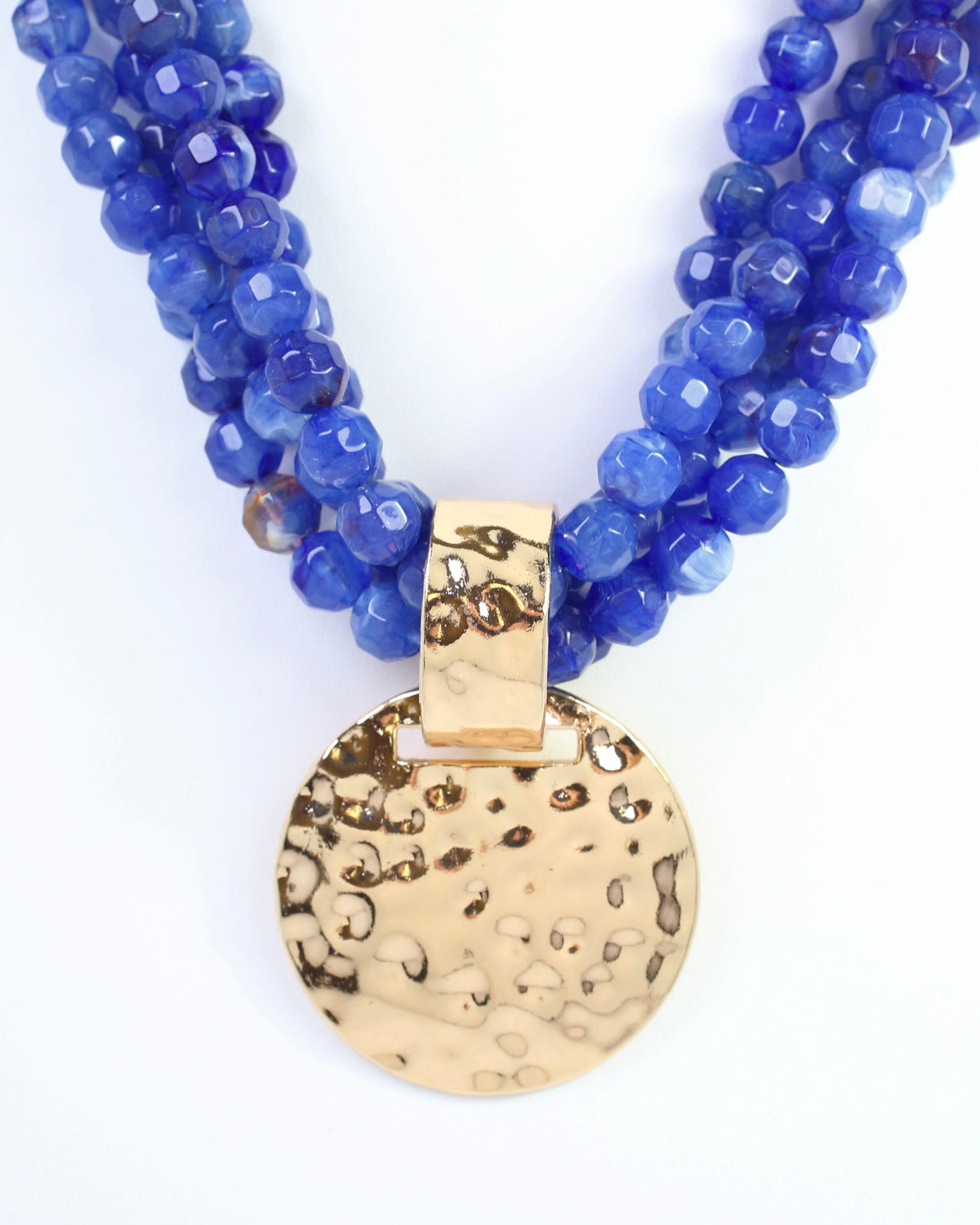 Larissa Beaded Necklace with Pendant Royal Blue
