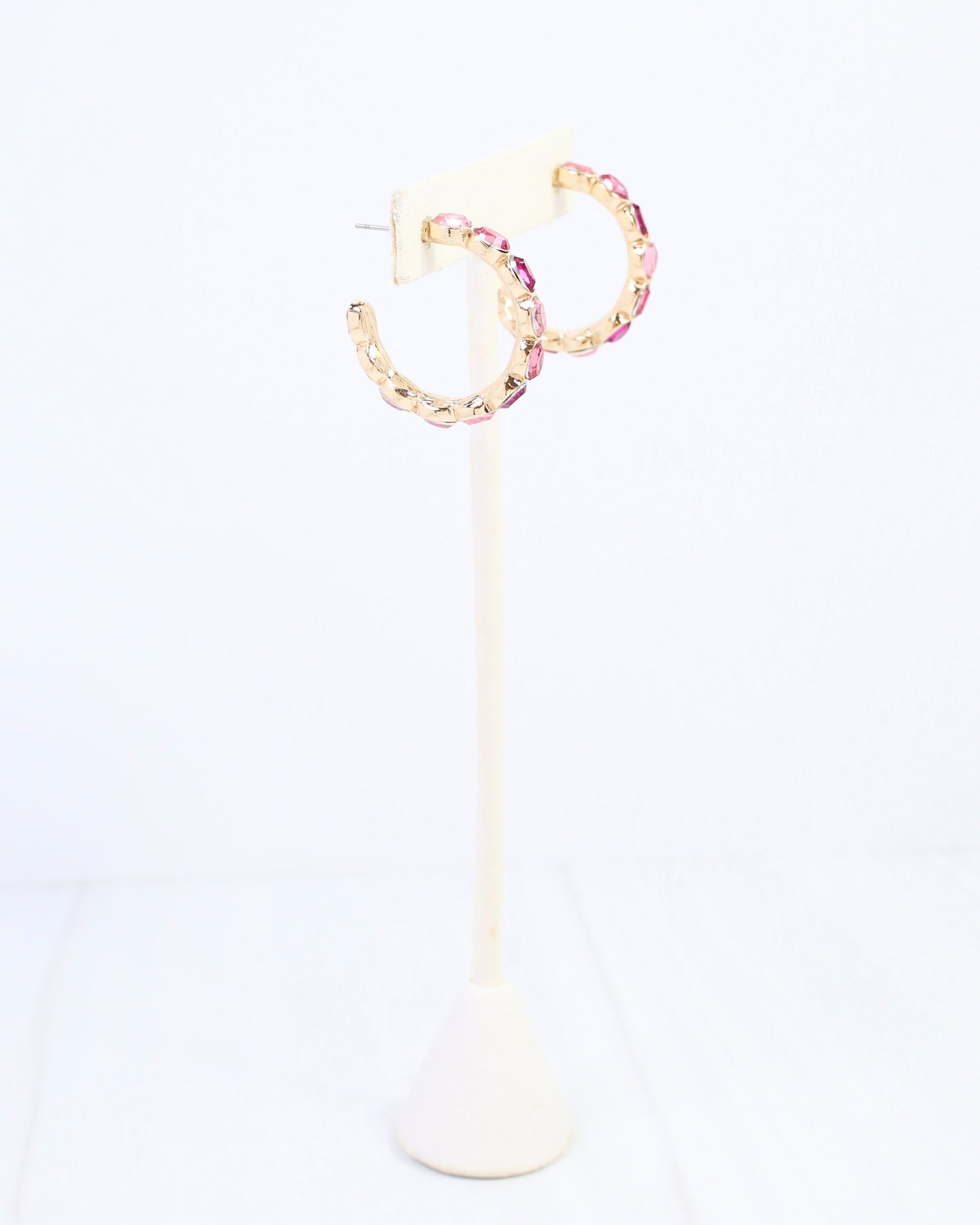 Karter Jeweled Hoop Earring Pink Multi