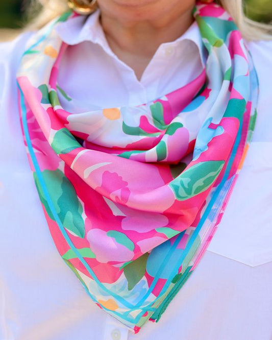 Wellford Garden Print Scarf Pink
