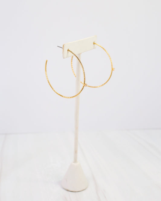 Watertown Textured Hoop Earring Gold