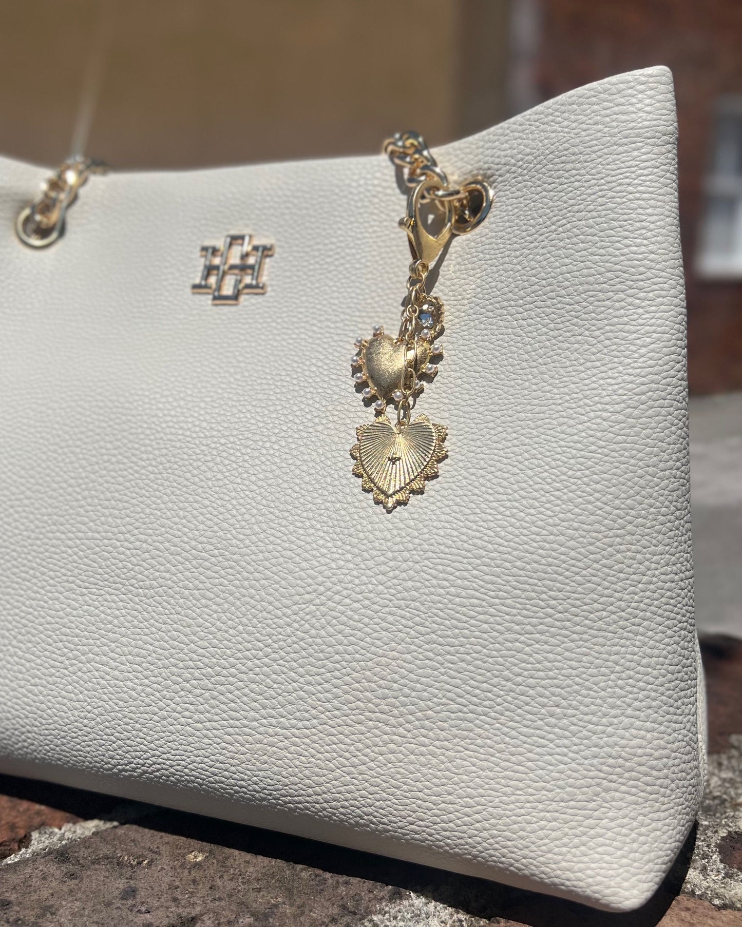 You Have My Heart Bag Charm Worn Gold