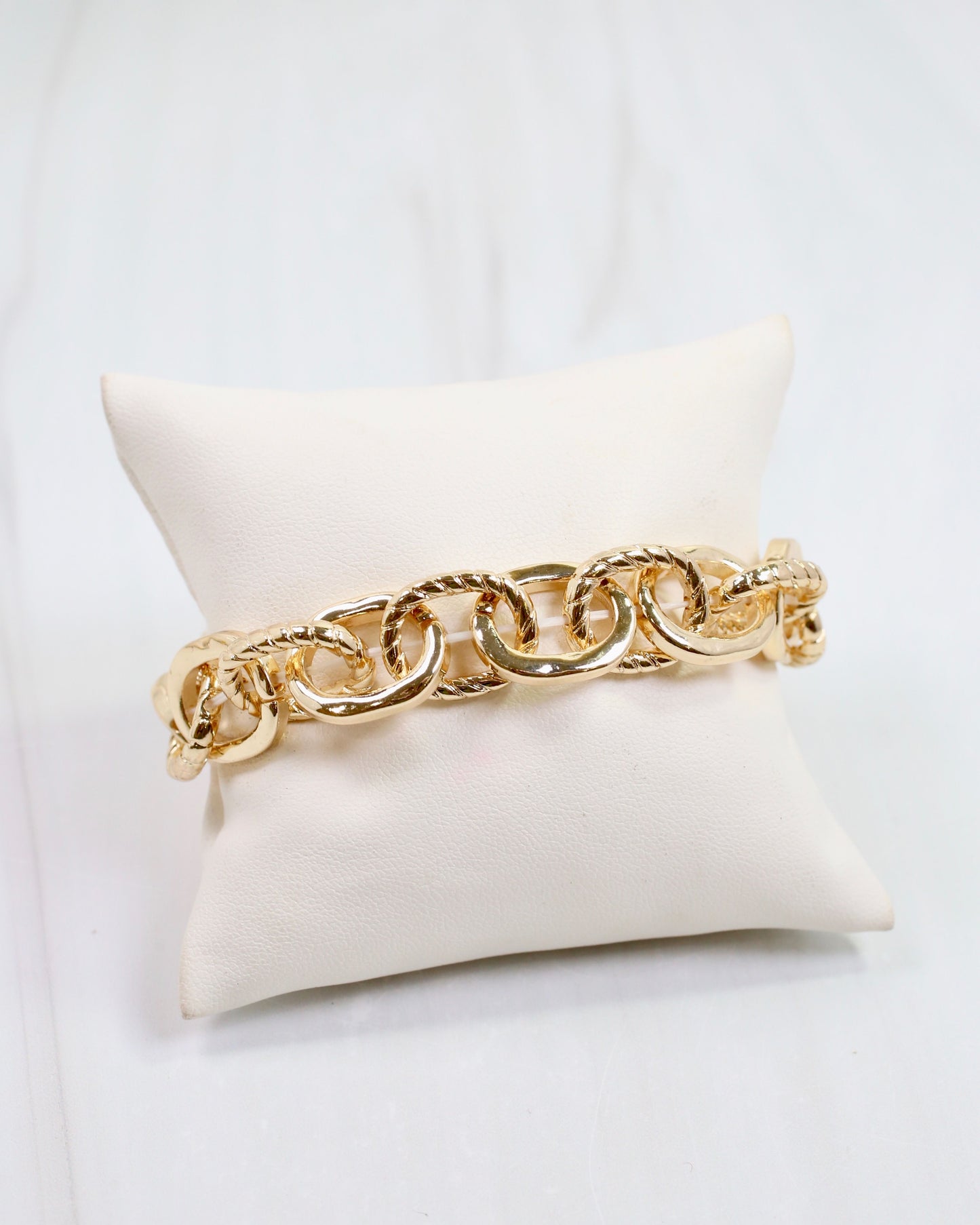 Mason Link Stretch Bracelet Gold