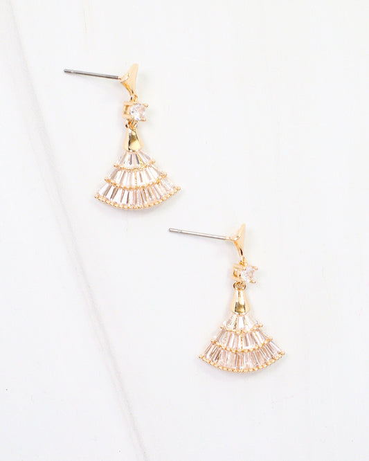 Cabrits CZ Fan Drop Earring Gold