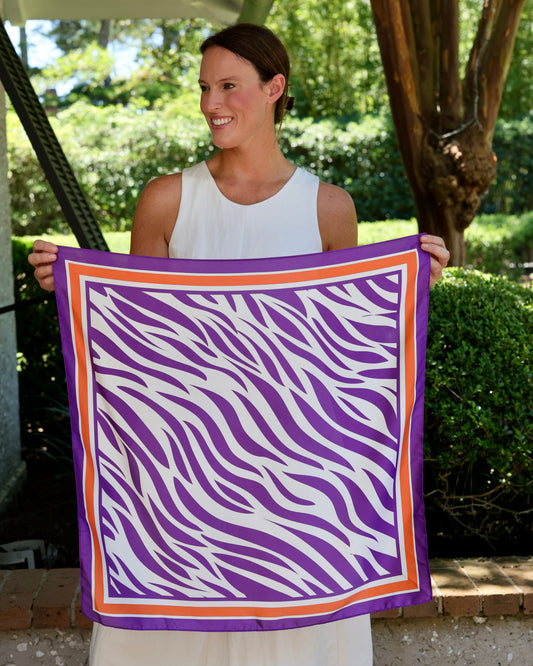 Harper Striped Scarf Medium Purple Orange