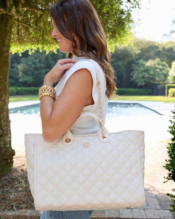 Melissa Tote Bag Cream Quilted DQ