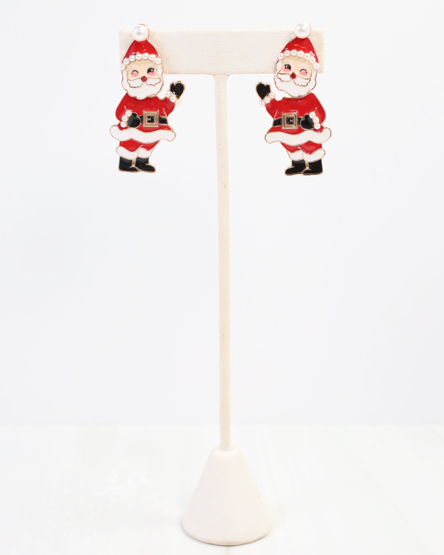 Jingling Santa Earring Red