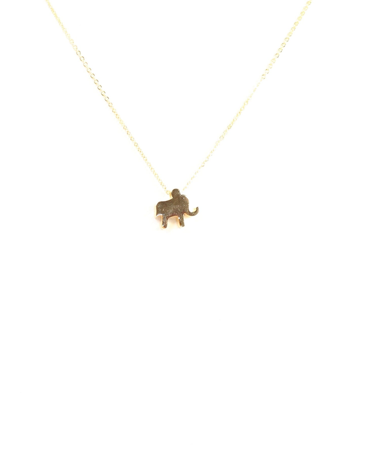 Win It Elephant Charm Necklace Gold
