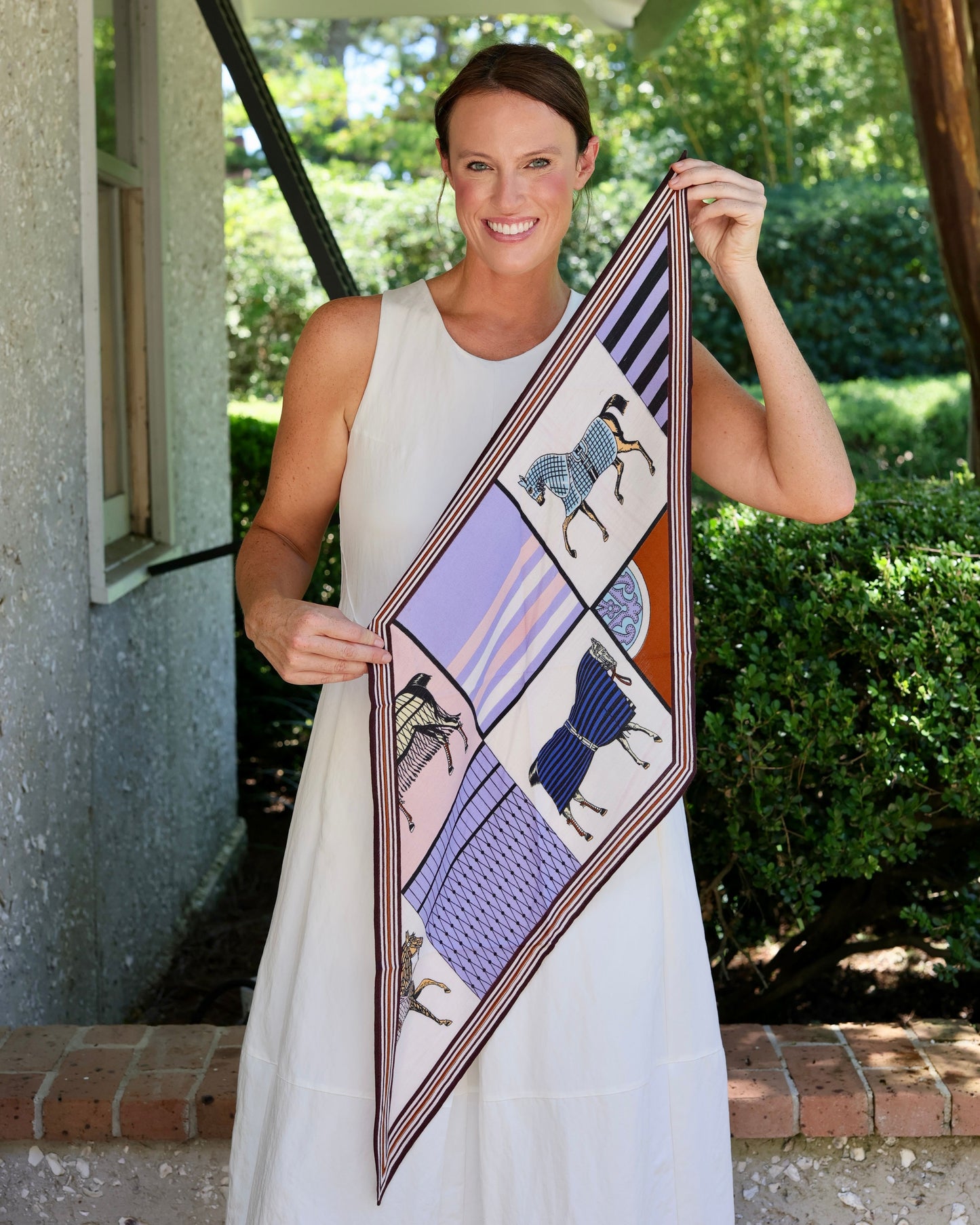 Harris Horse Print Scarf Lavender