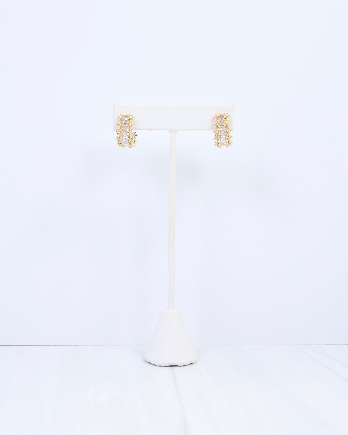 Adelaide CZ Baguette Hoop Earring Gold