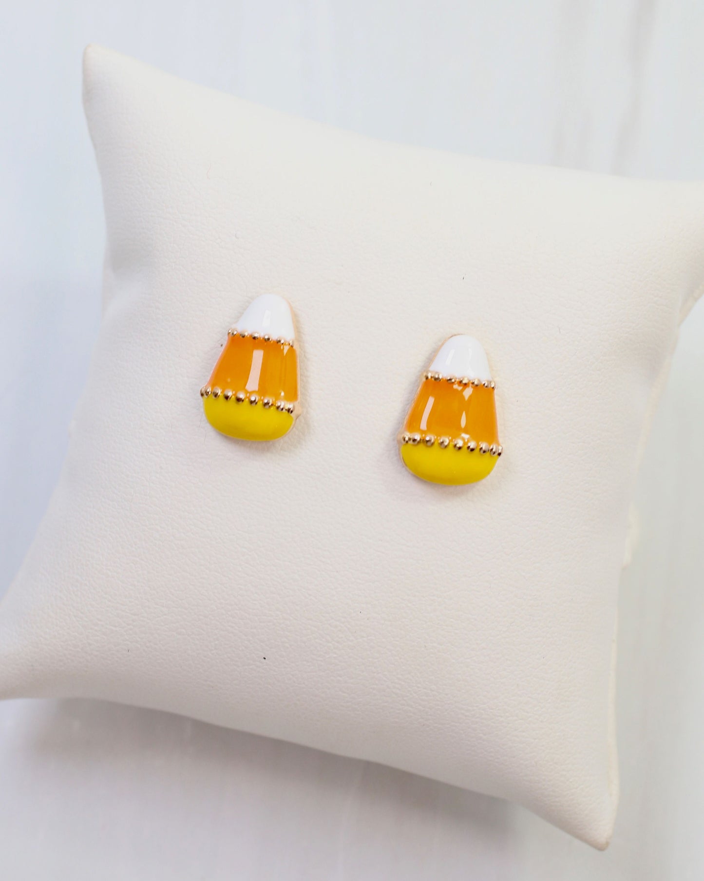 Wicked Candy Corn Stud Earring Orange