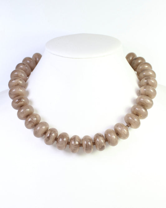 Davis Beaded Necklace Taupe