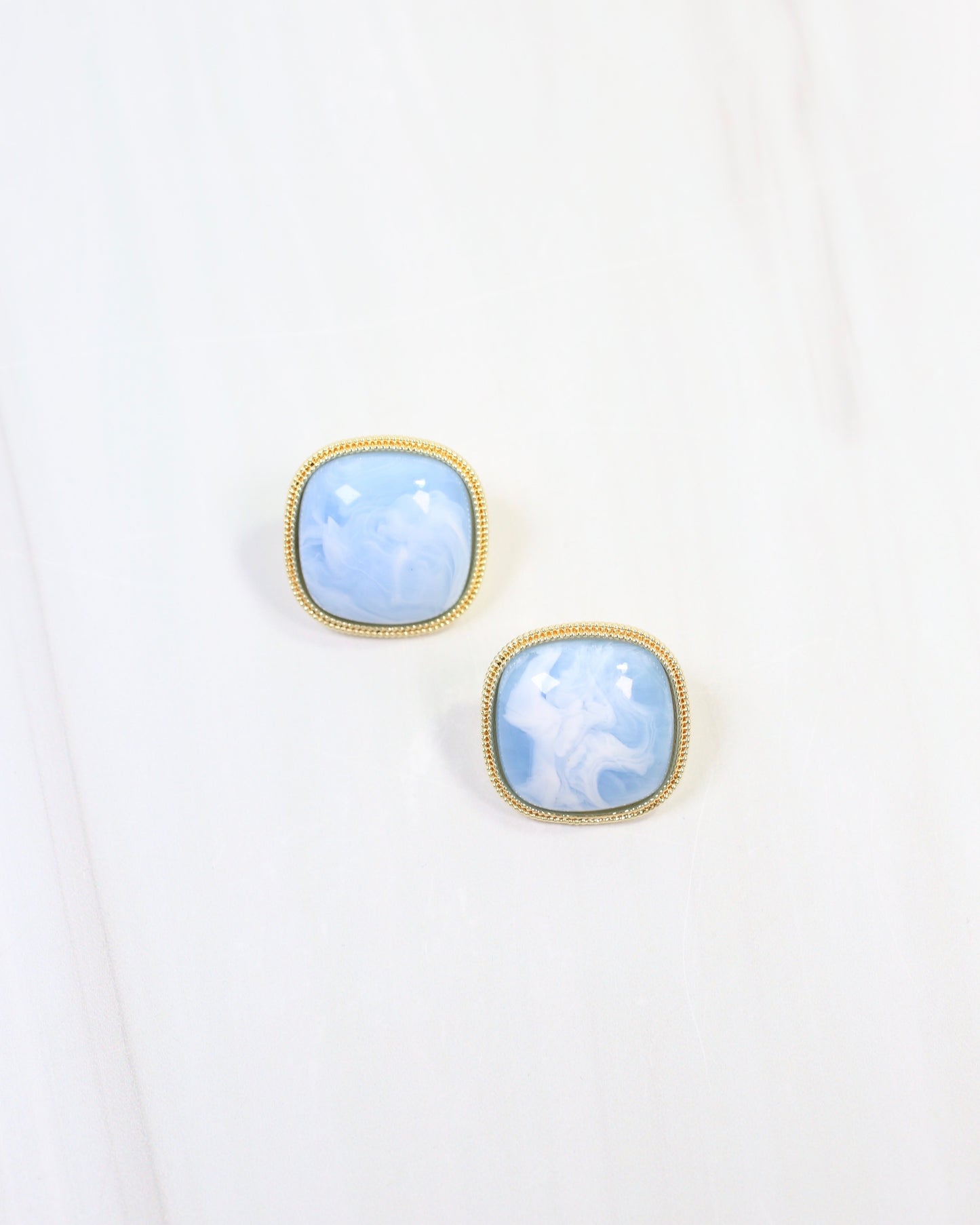 Marnie Gold Lined Post Earring Blue