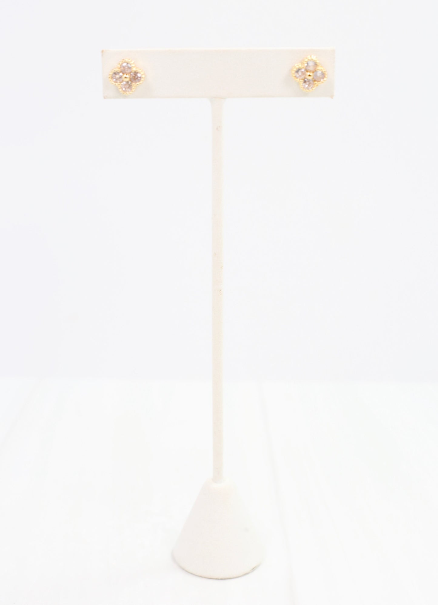 Chrysta CZ Clover Earring Gold