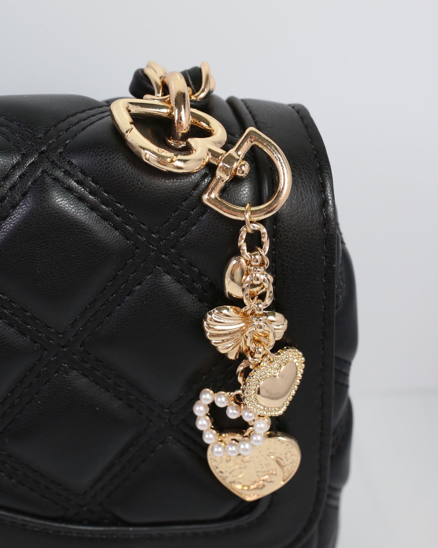 Queen of Hearts Bag Charm Gold