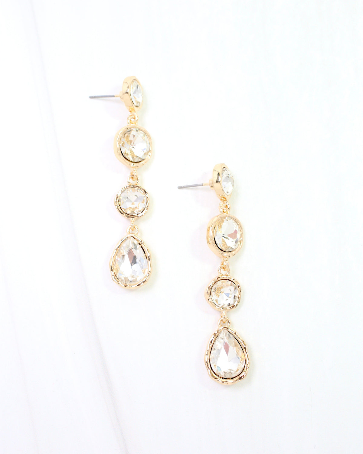 Sailish Linear Crystal Dangle Earring Clear