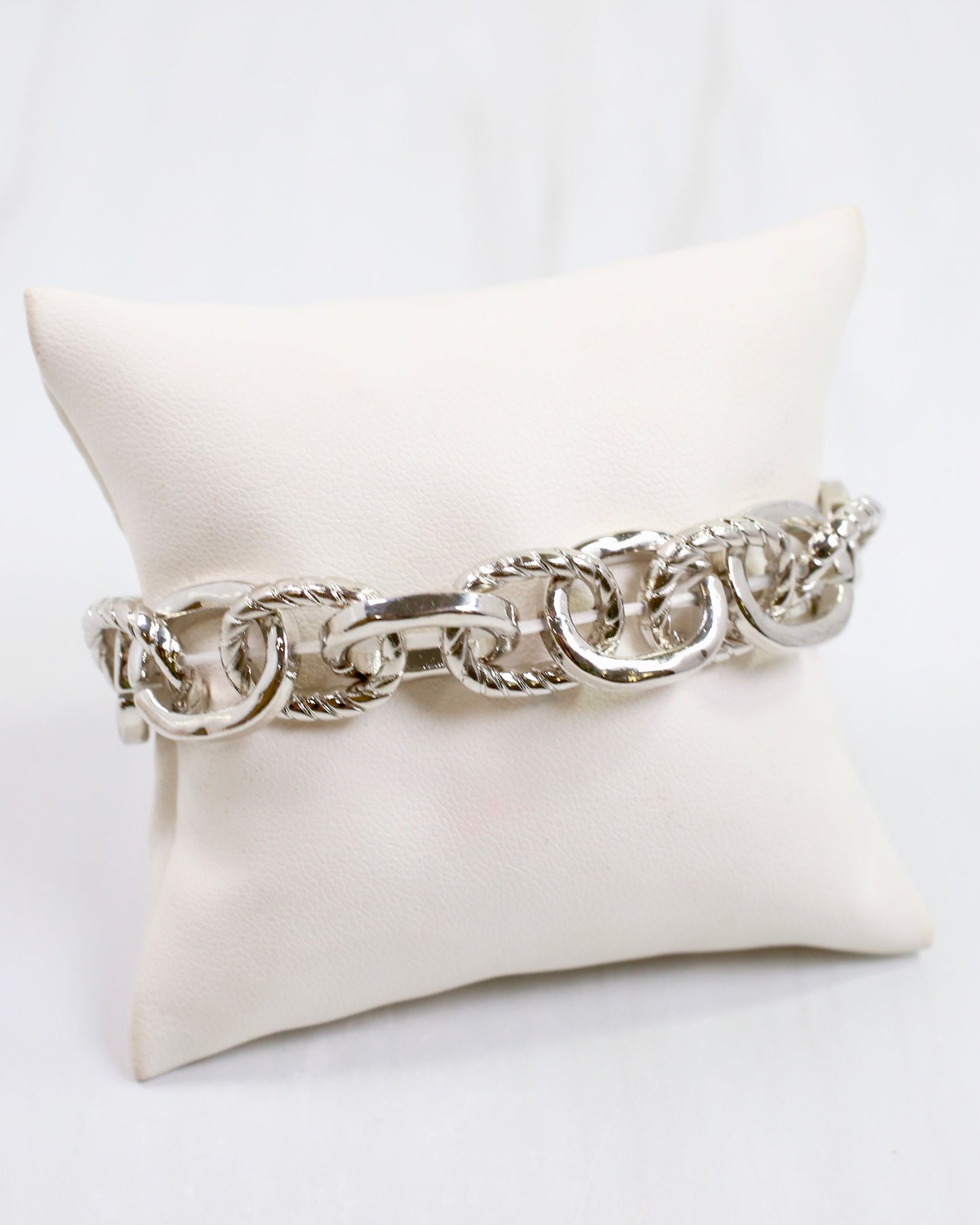 Mason Link Stretch Bracelet Silver