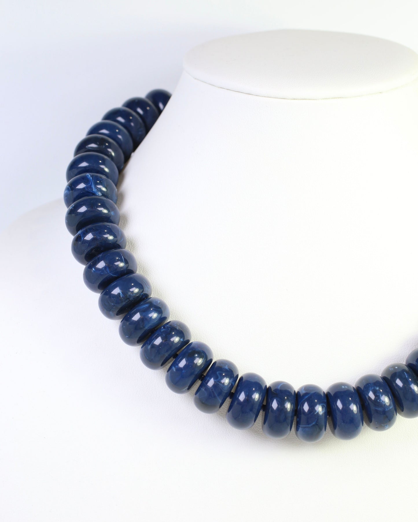 Pipestone Marble Beaded Necklace Navy