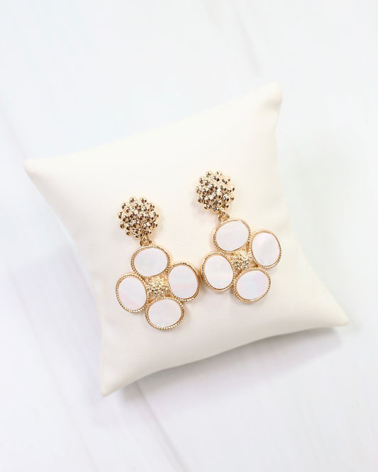 Cicero Flower Dangle Earring Mother Of Pearl