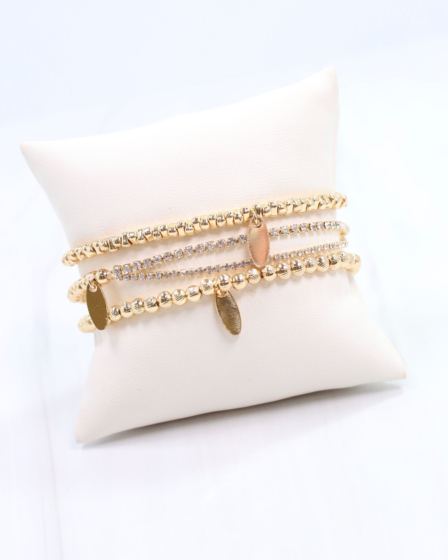 Winston Beaded Stretch Bracelet Gold