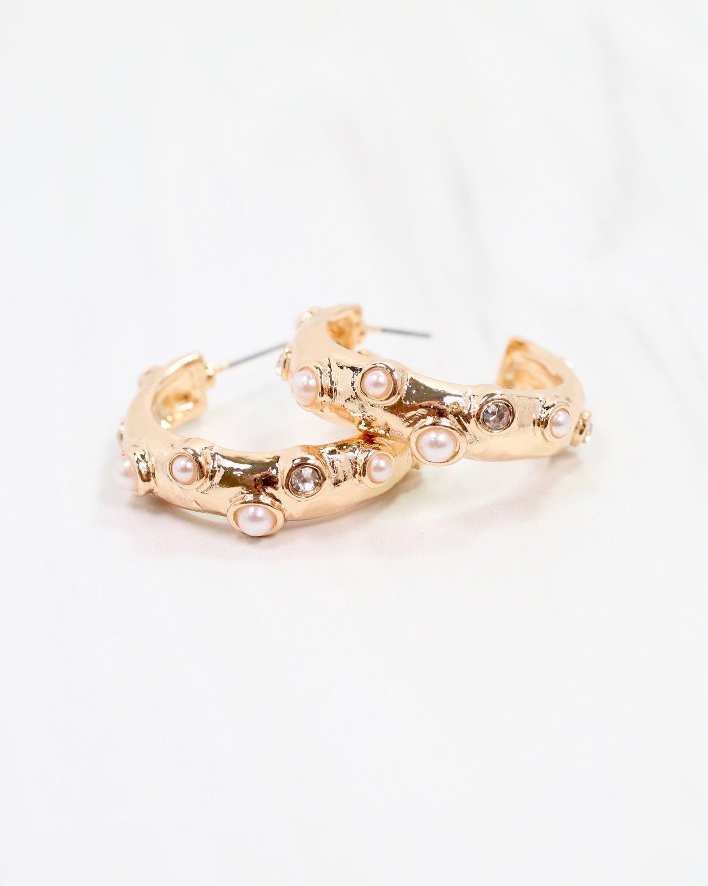 Kimmie Gold and Pearl Hoop Gold