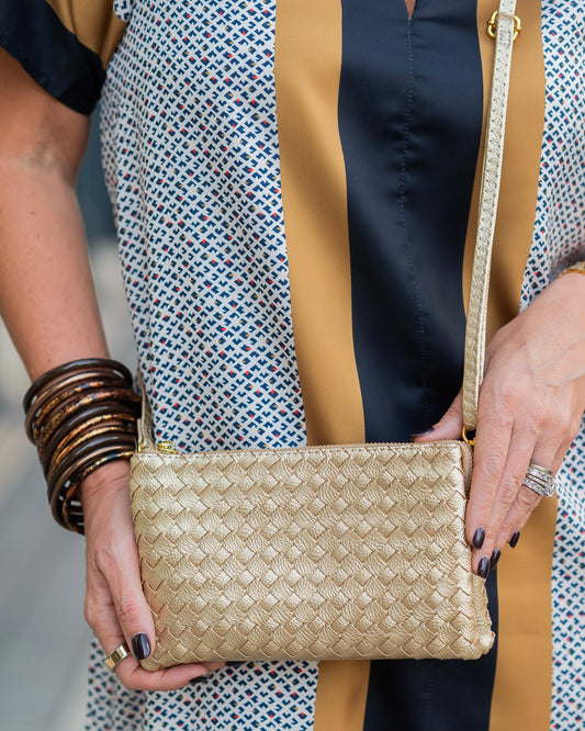 Liz Crossbody Bag Woven Gold