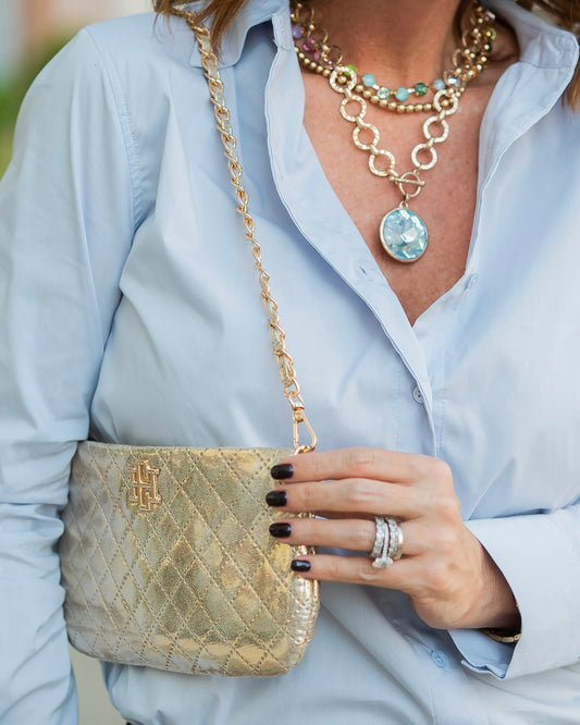 Livi Quilted Crossbody Champagne Pop