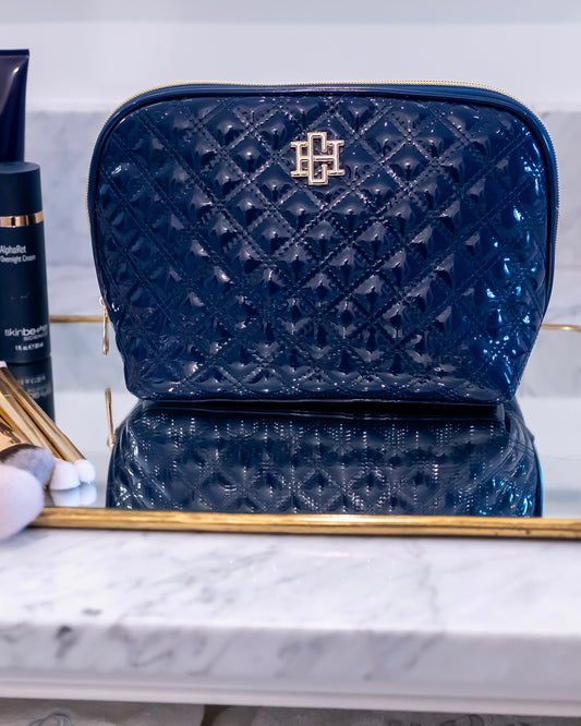 Capri Large Pouch Navy Patent