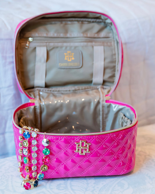 Hampton Train Case Hot Pink Patent