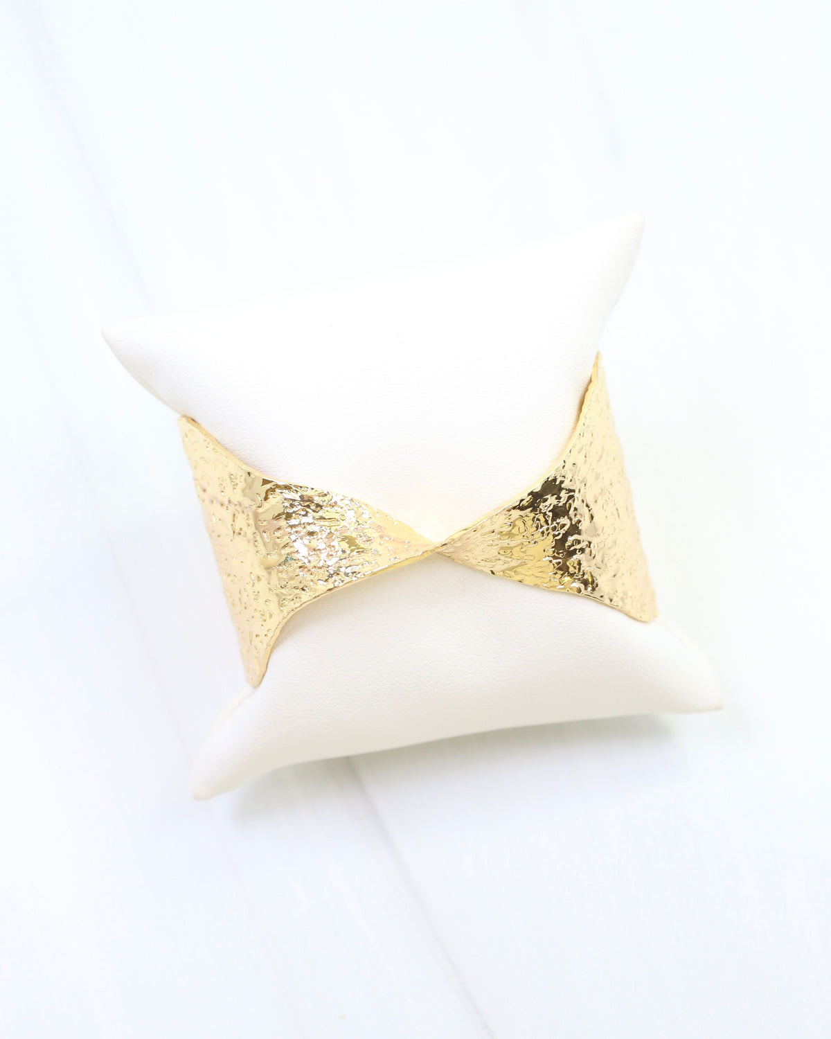 Nevah Textured Twist Cuff Bracelet WR Gold