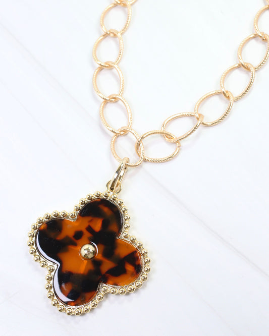 Gina Large Clover Charm Tortoise