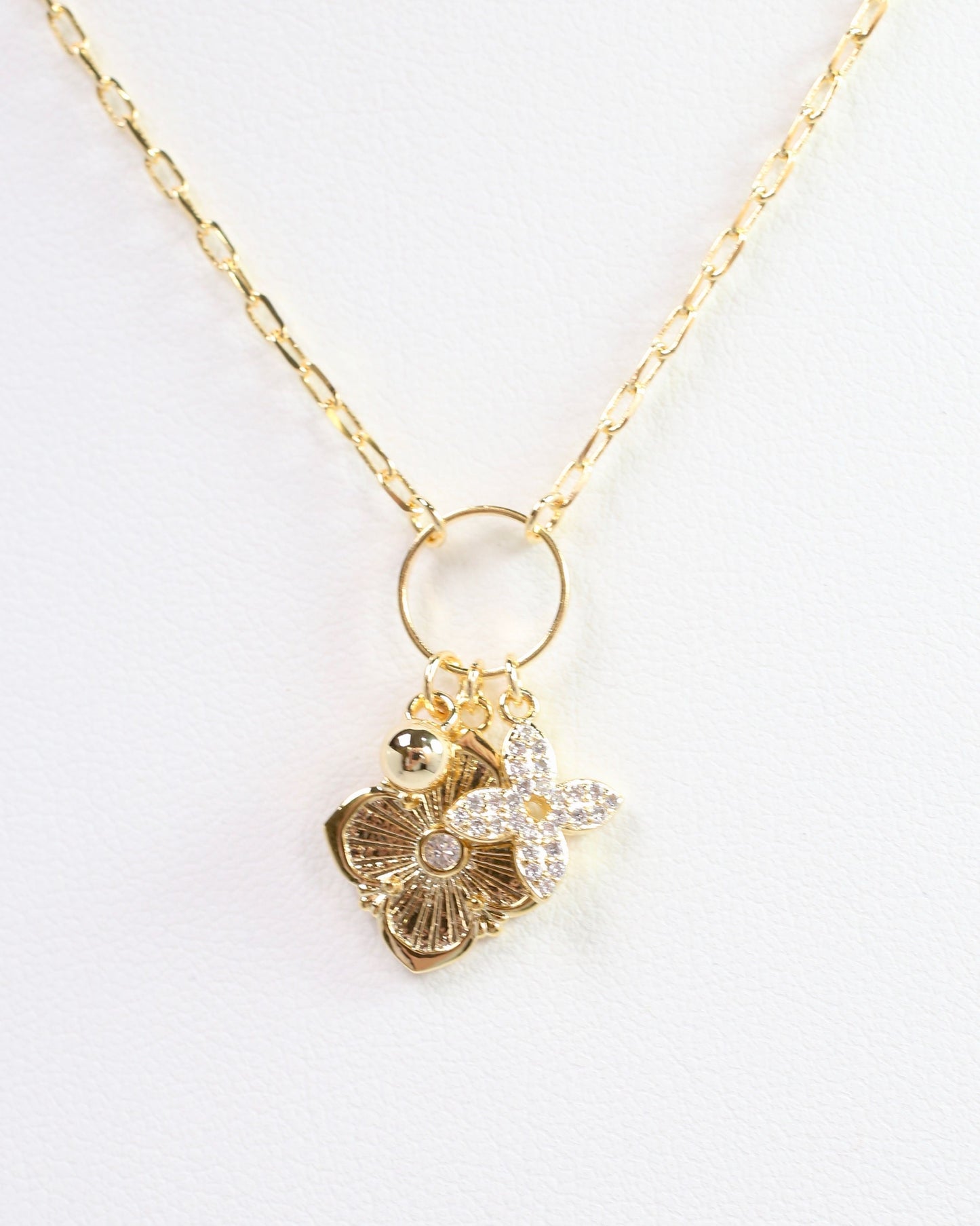 Kylie Drop Charm Necklace Gold