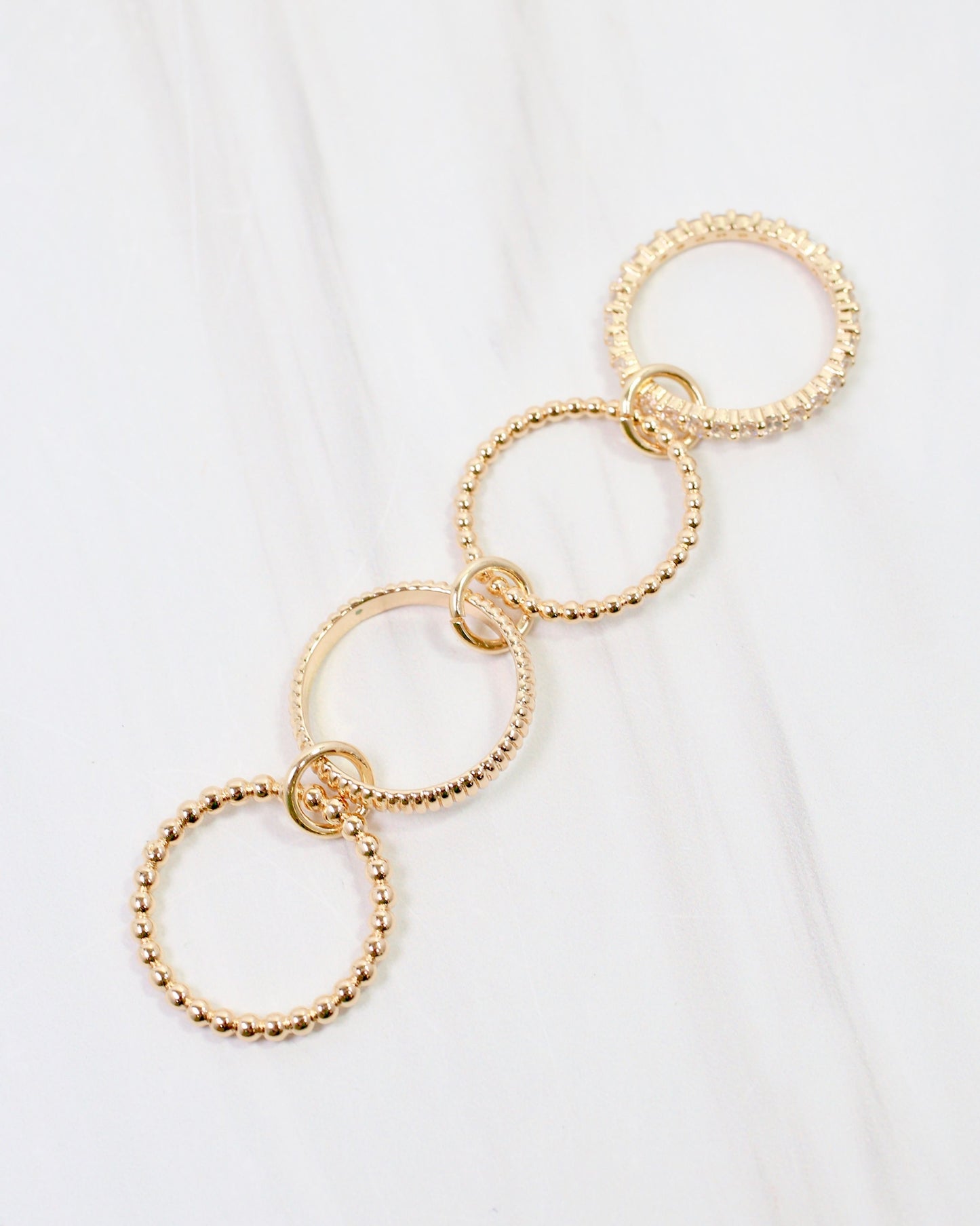 Cranford Interlocking CZ Ring Set WR Gold