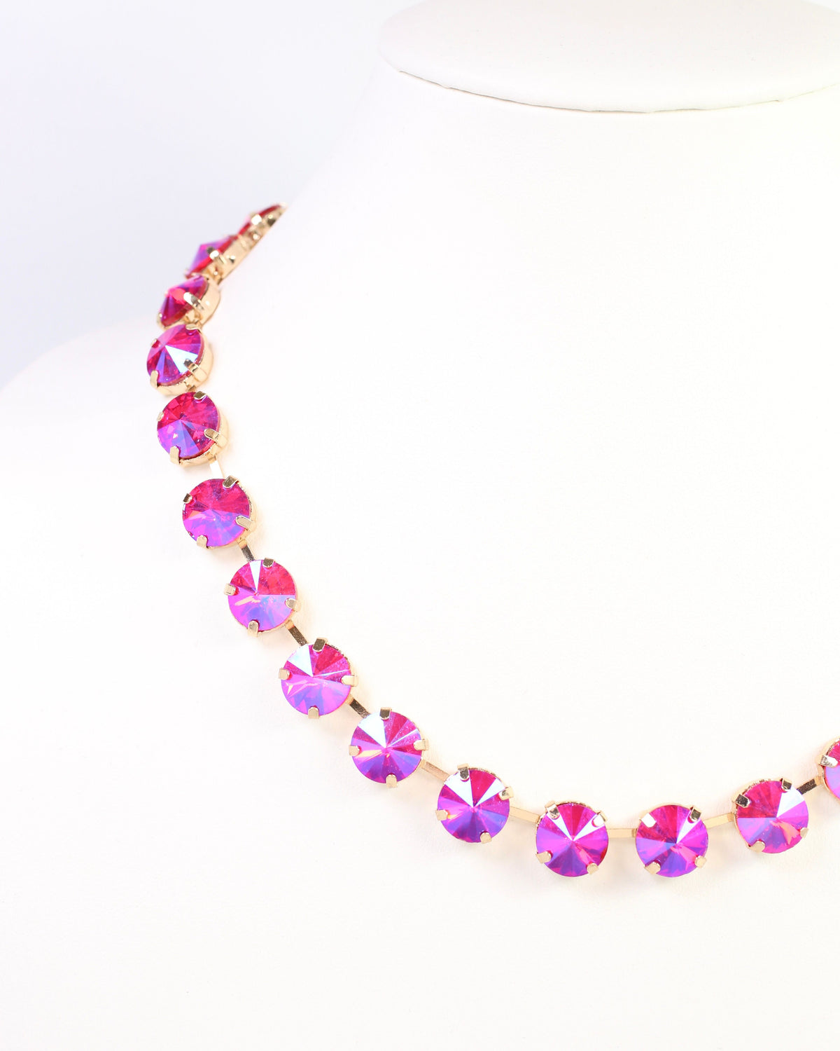 Roxanne Rhinestone Necklace Pink AB