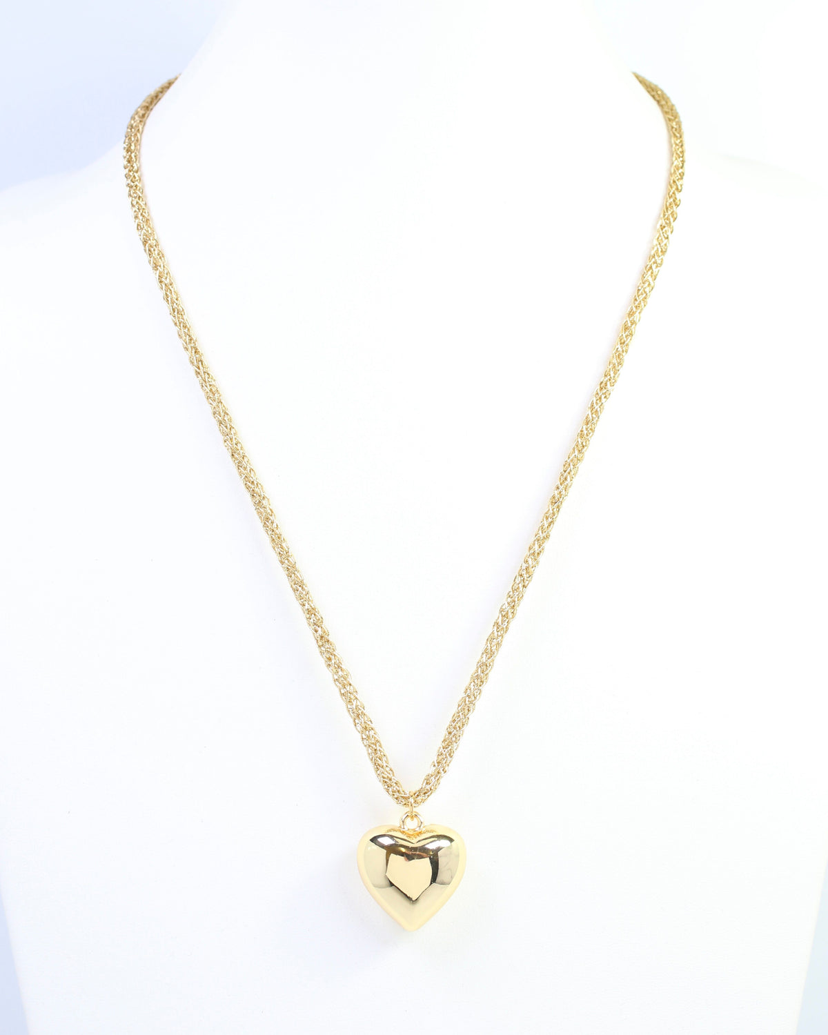Cameron Cord Necklace Heart Gold