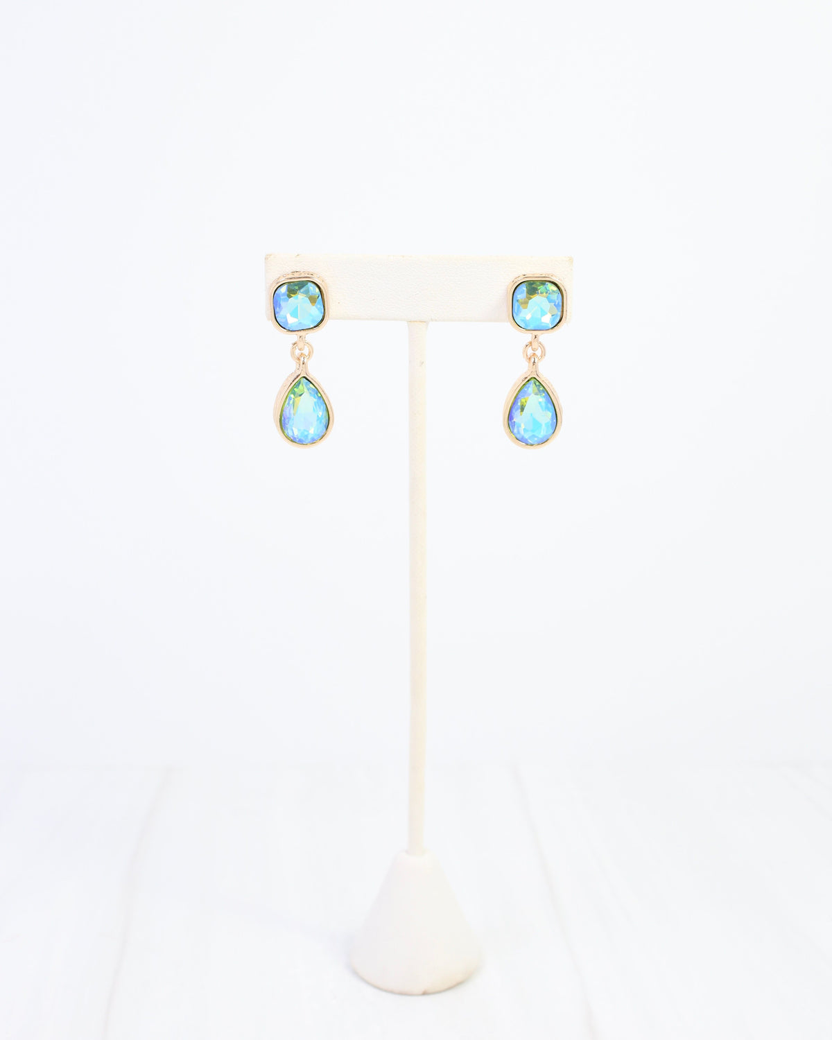 Roxanne Rhinestone Drop Earring Aqua AB