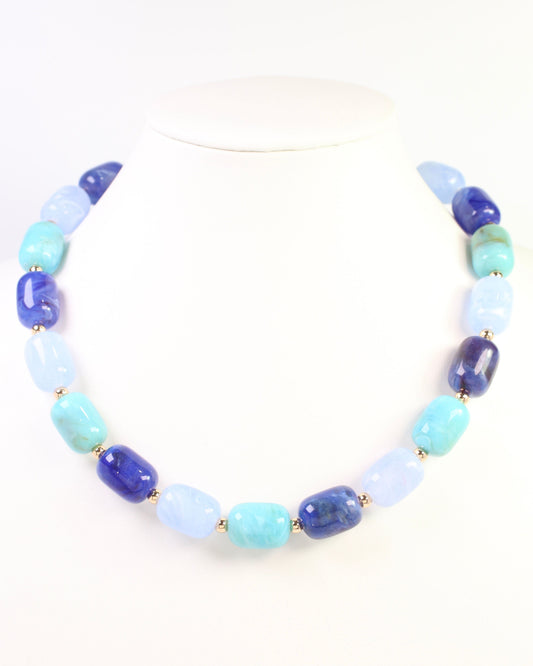 Penelope Beaded Necklace Blue Multi