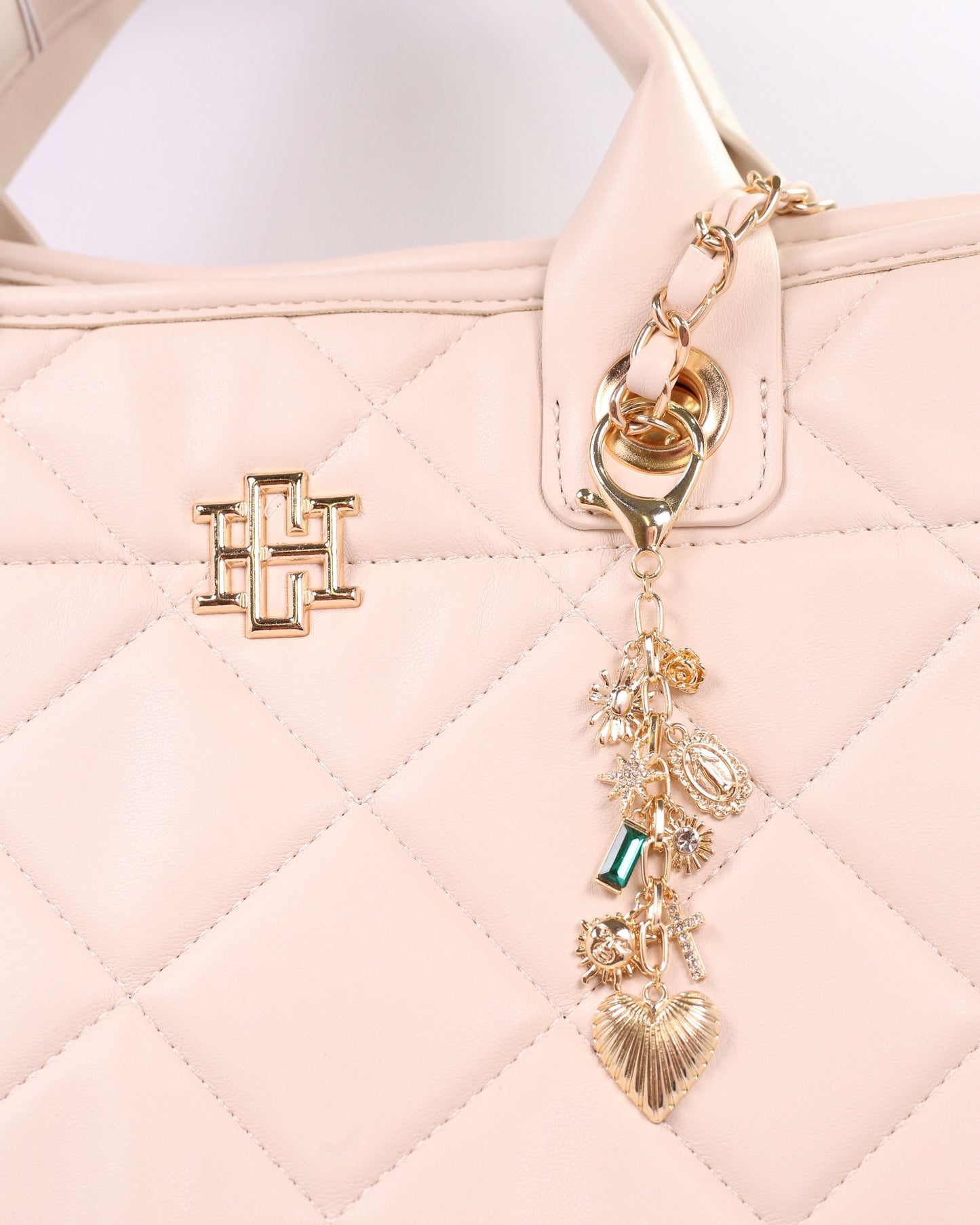 Janey Heart Bag Charm Gold