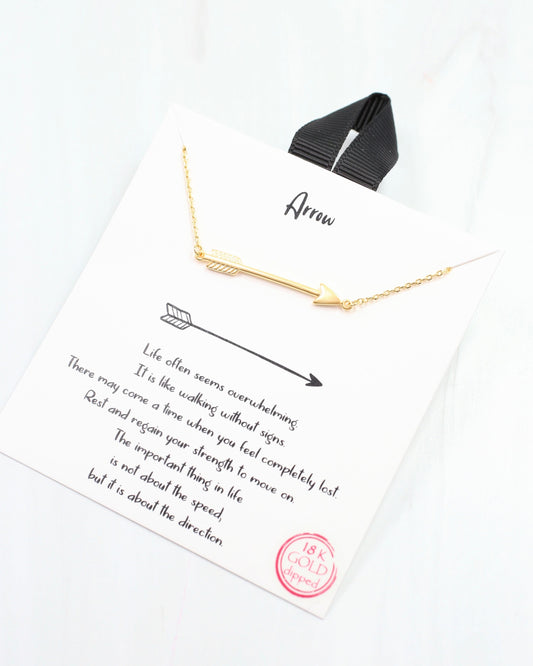 Sami Sideways Arrow Necklace Gold