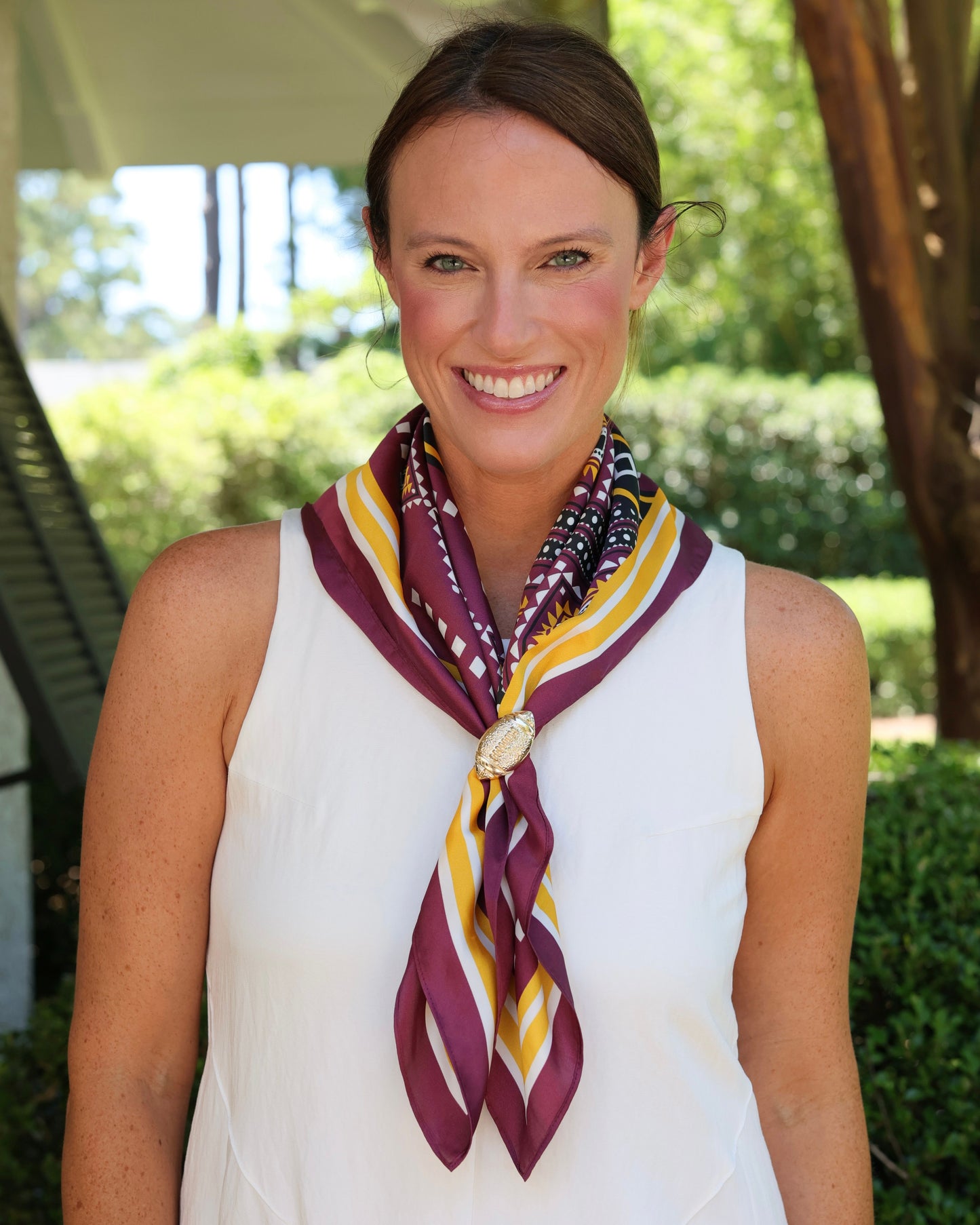 Radley Tribal Print Scarf Medium Garnet Gold