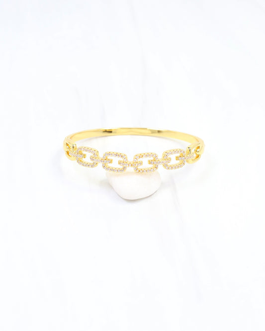 Natasha CZ Square Bangle Bracelet WR Gold